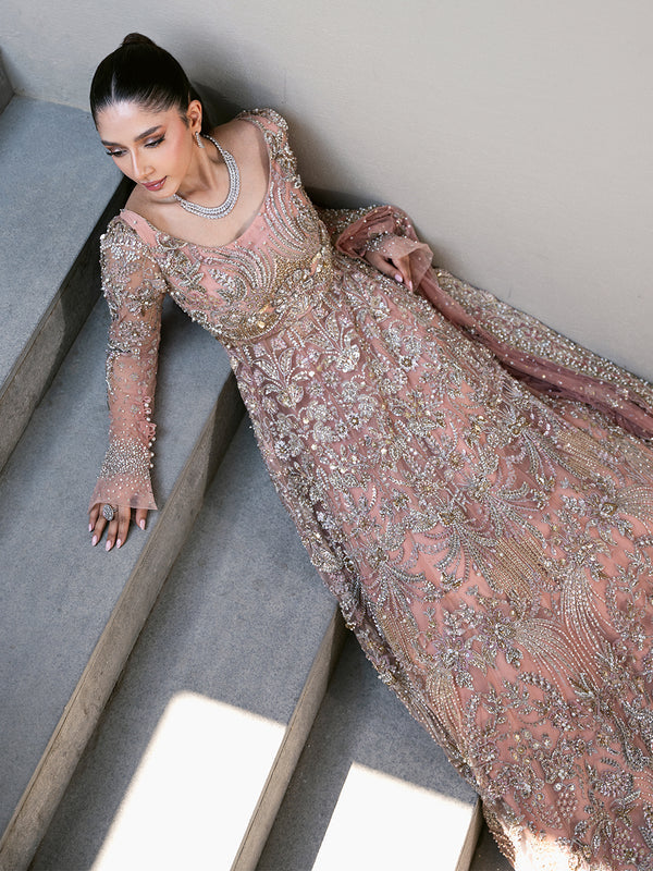 Elegant Blush Pink Pakistani Bridal Dress & Lehenga