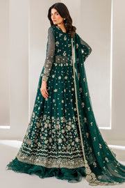 Bottle Green Luxury Pakistani Wedding Dress Pishwas Style