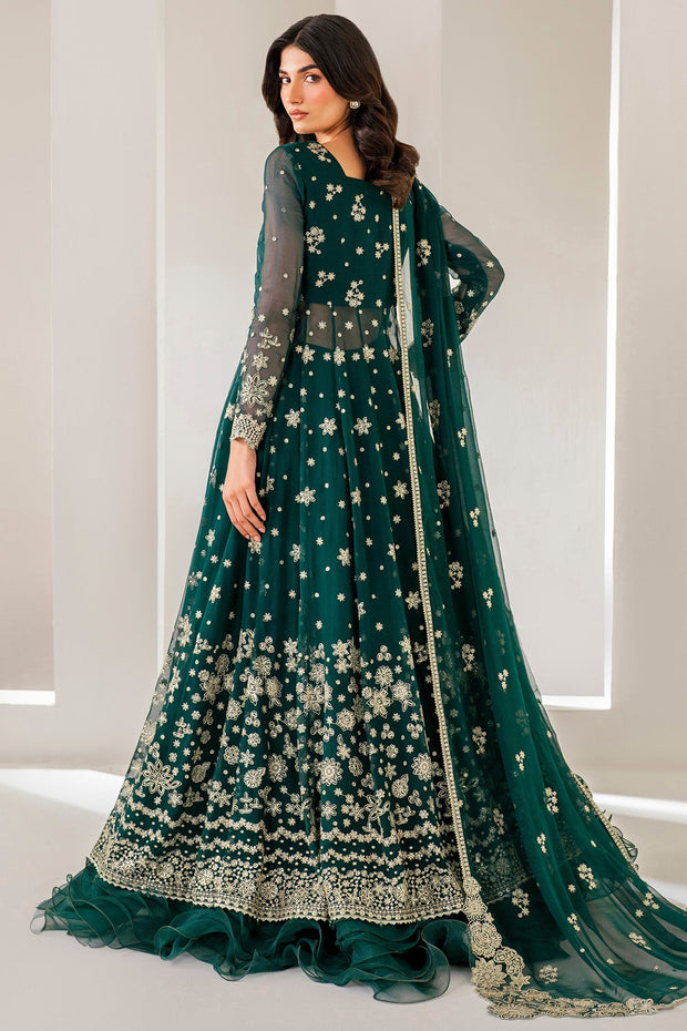 Bottle Green Luxury Pakistani Wedding Dress Pishwas Style