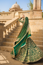 Bridal Dress in Green Lehenga Choli Style