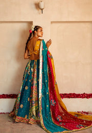 Bridal Lehenga Choli and Dupatta Mehndi Dress