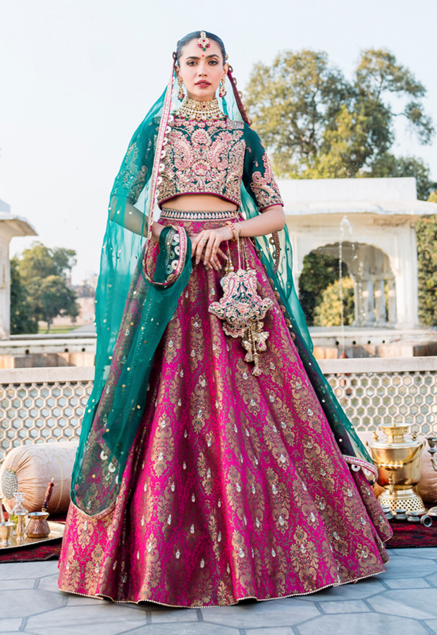 Women Off White Georgette Wedding Lehenga Choli -Inddus.in