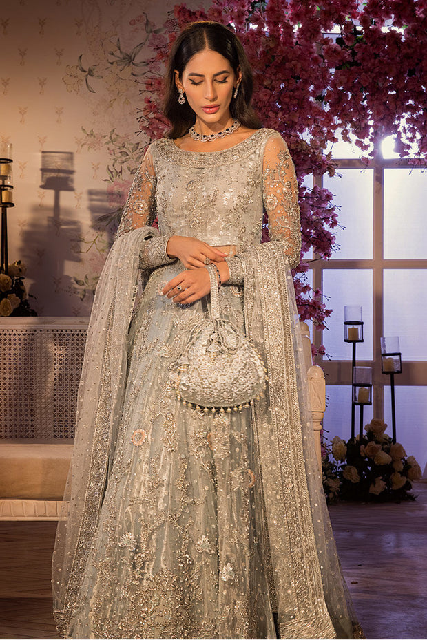 Bridal Wear Grey Lehenga Gown Pakistani Bridal Dress