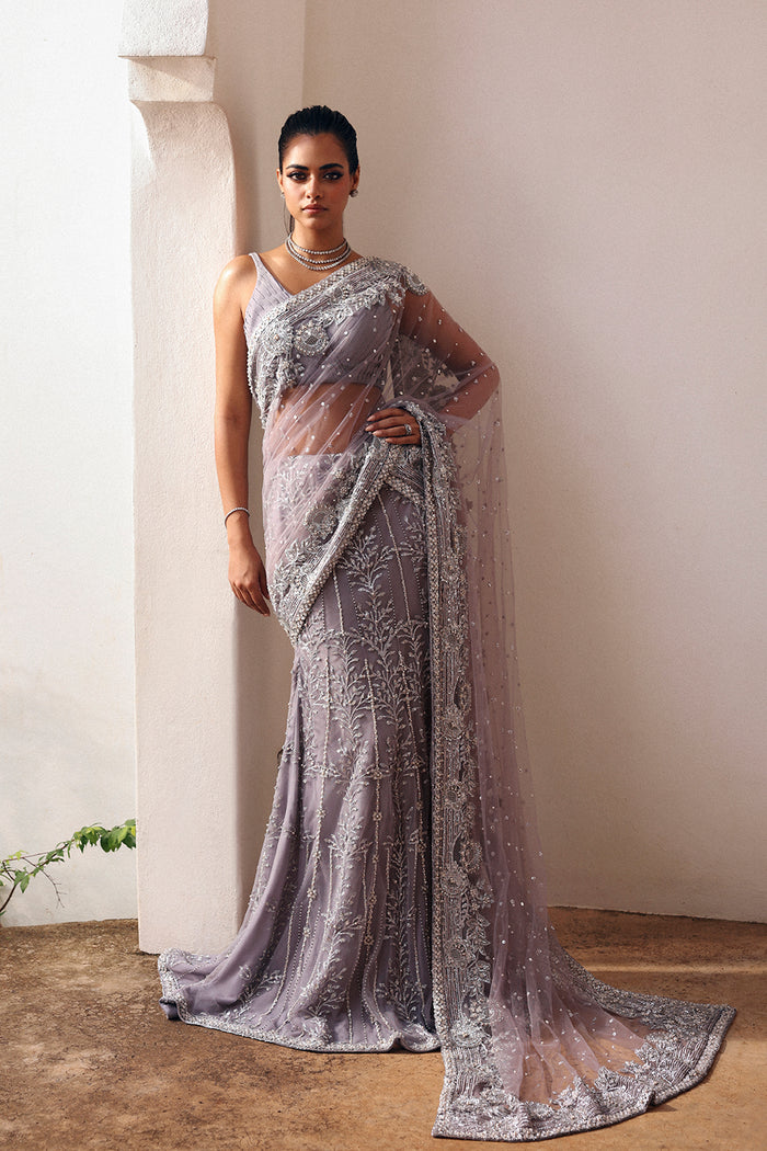 Bridal Wedding Dress in Elegant Saree and Blouse Style