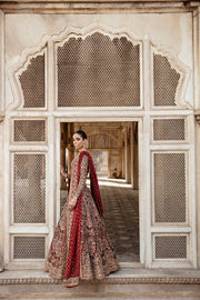 Bridal Wedding Dress in Red Lehenga Choli Dupatta Style