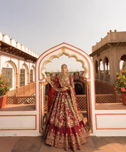 Bridal Wedding Dress in Red Lehenga and Frock Style Online