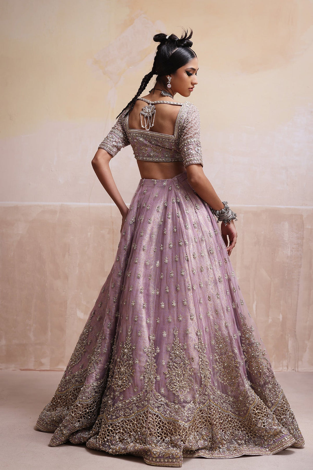 Bridal Wedding Lilac Lehenga Choli and Dupatta Dress Online