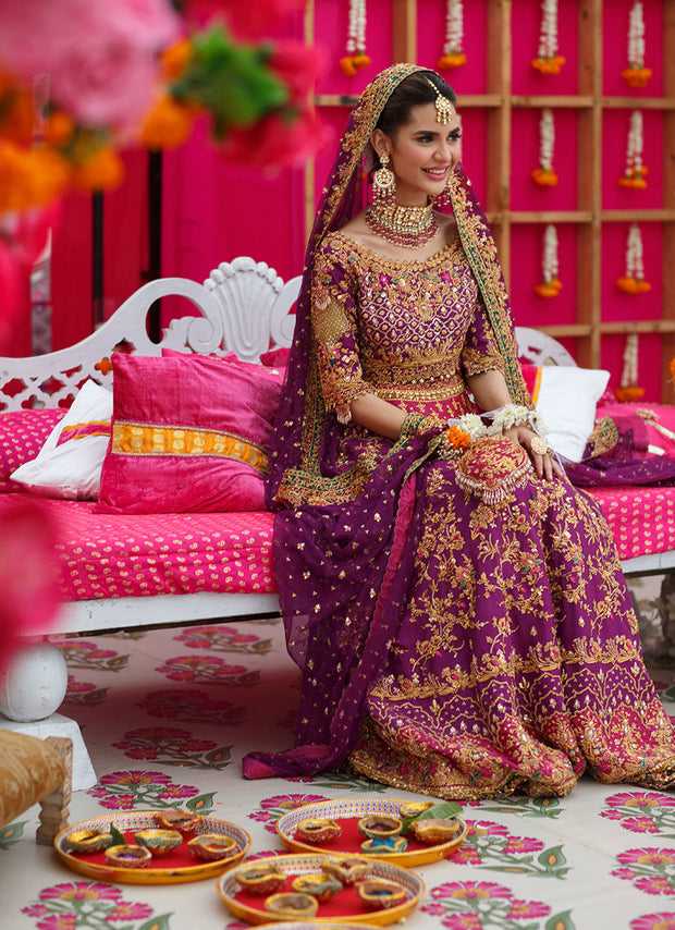 Bridal Aubergine Purple Lehnga Choli for Wedding