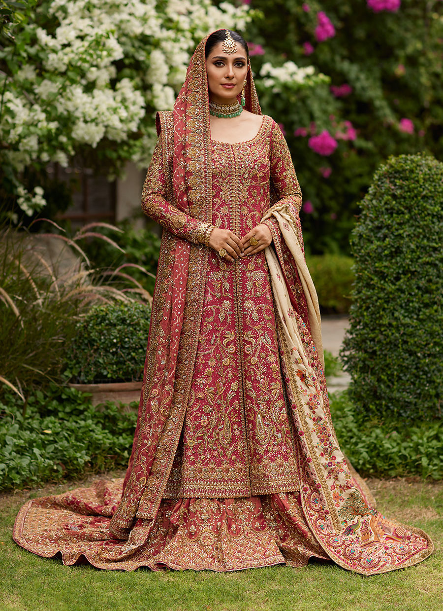 Bridal Dress in Red Farshi Lehenga style