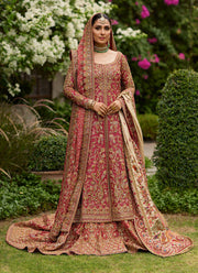 Bridal Dress in Red Farshi Lehenga style