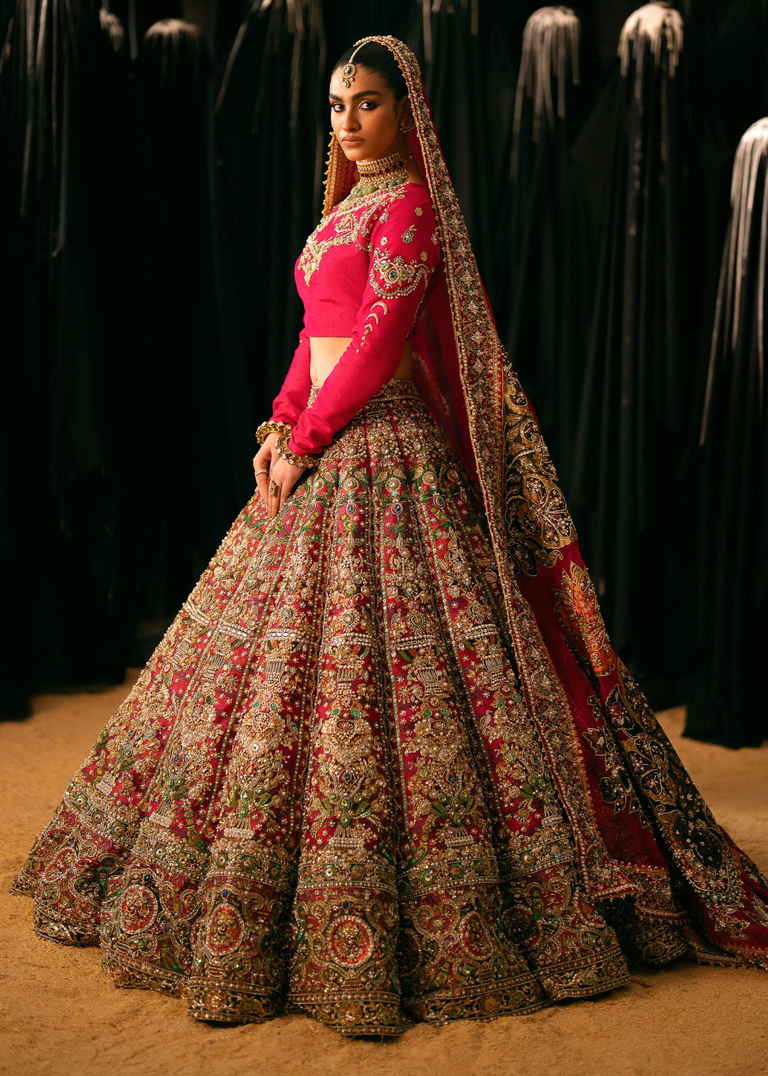 Bridal Lehenga Choli and Dupatta Dress for Wedding