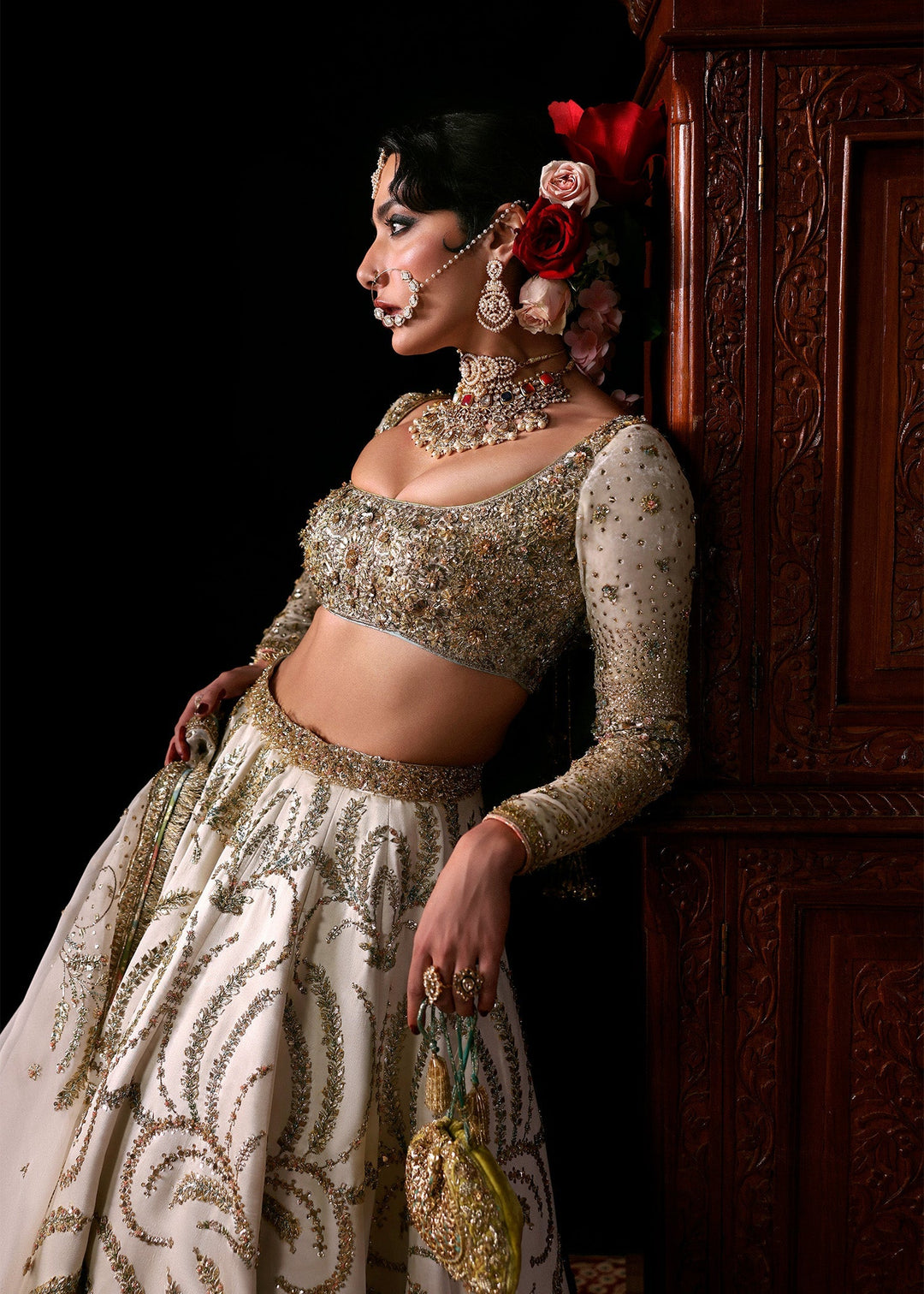 Bridal Wedding Dress in Choli Dupatta Lehenga Style