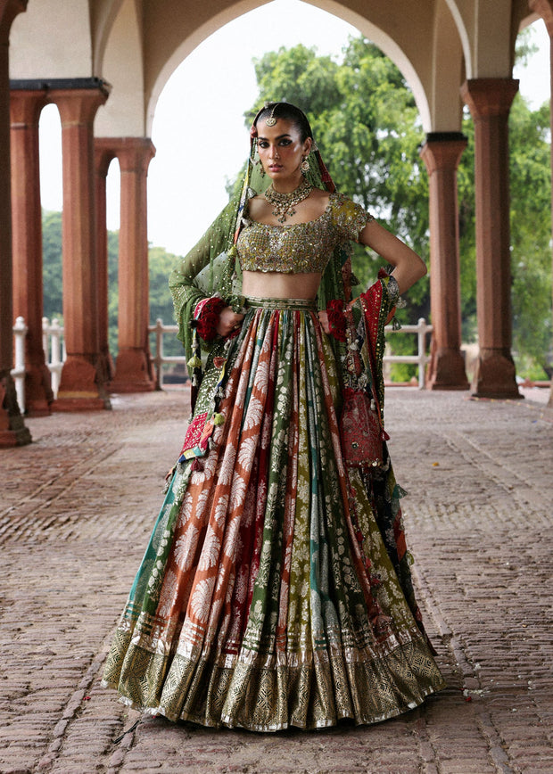 Bridal Wedding Dress in Lehenga Choli Dupatta Style