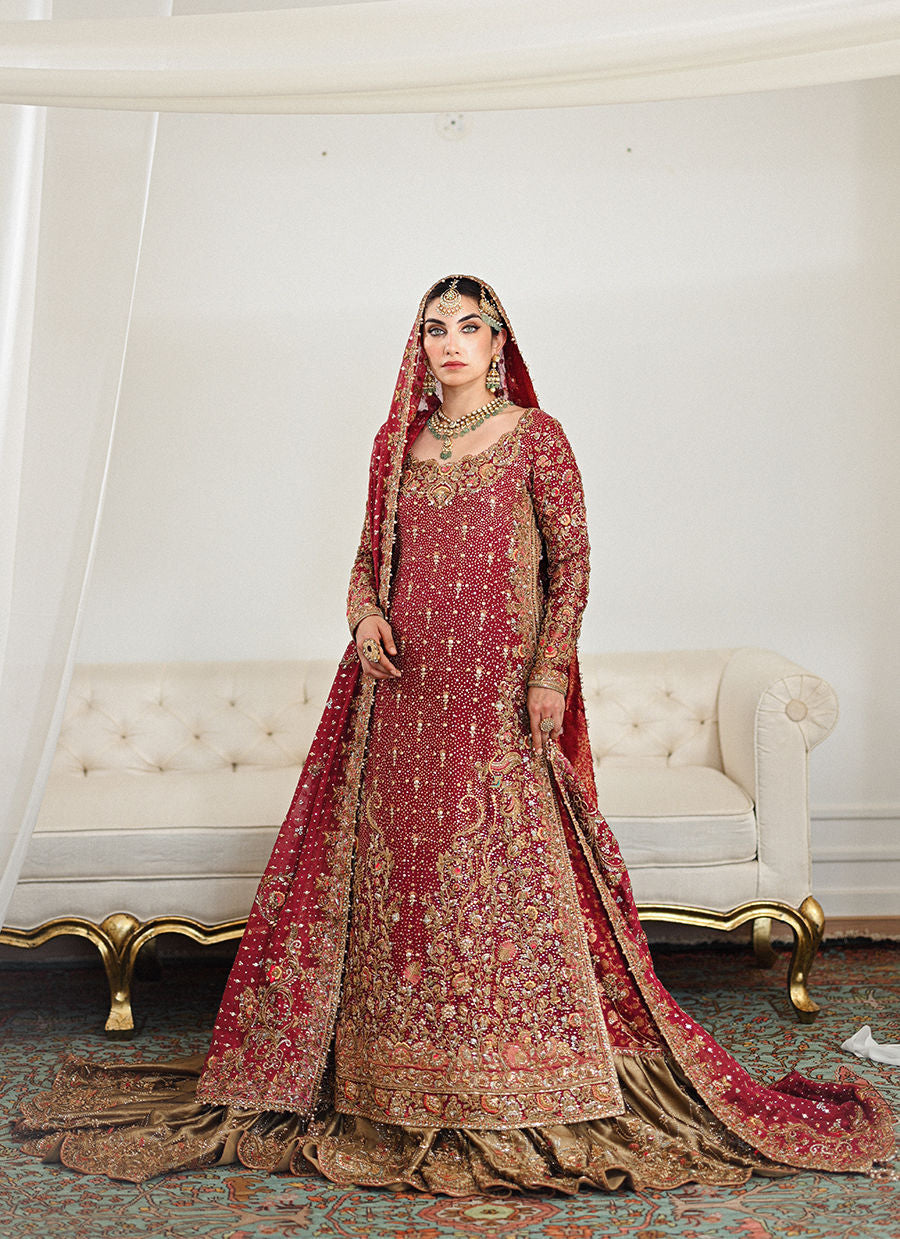 Burgundy Pakistani Bridal Dresses - Lehenga Kameez Elegance