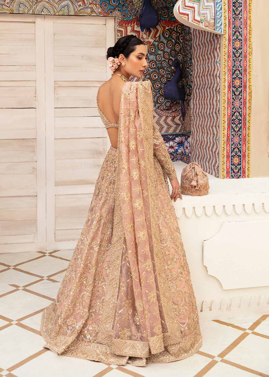 Buy Alluring Pink Shade Luxury Pakistani Wedding Dress in Lehenga Choli Style