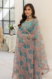 Buy Aqua Blue Elegantly Embellished Pakistani Salwar Kameez Party Dress