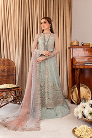Buy Aqua Blue Embroidered Gown Style Lehenga Pakistani Wedding Dress