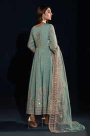 Buy Aqua Blue Heavily Embellished Kalidar Frock Pakistani Party Dress 2023