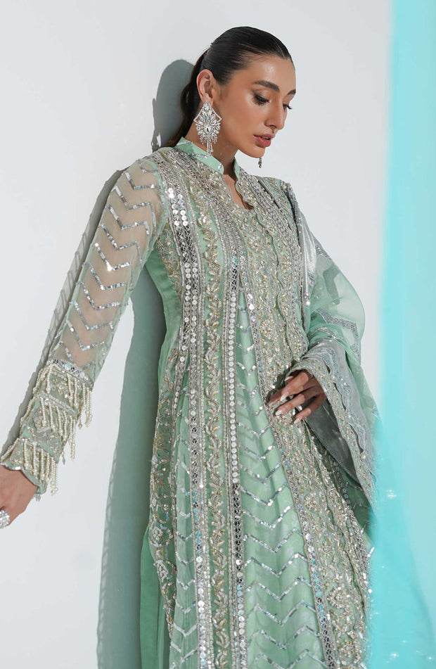 Buy Aqua Blue Heavily Embellished Pakistani Pishwas Lehenga Wedding Wear 2023