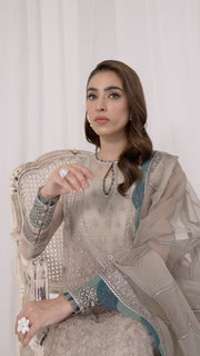 Buy Aqua Pink Heavily Embroidered Pakistani Salwar Kameez with Dupatta