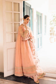 Buy Baby Peach Embroidered Pakistani Frock with Dupatta Party Dress