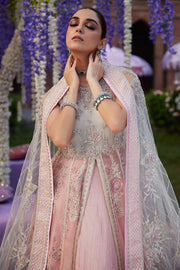 Buy Baby Pink Shade Embroidered Pakistani Wedding Dress in Pishwas Style 2023