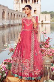 Buy Bright Pink Embroidered Pakistani Wedding Dress in Long Frock Style