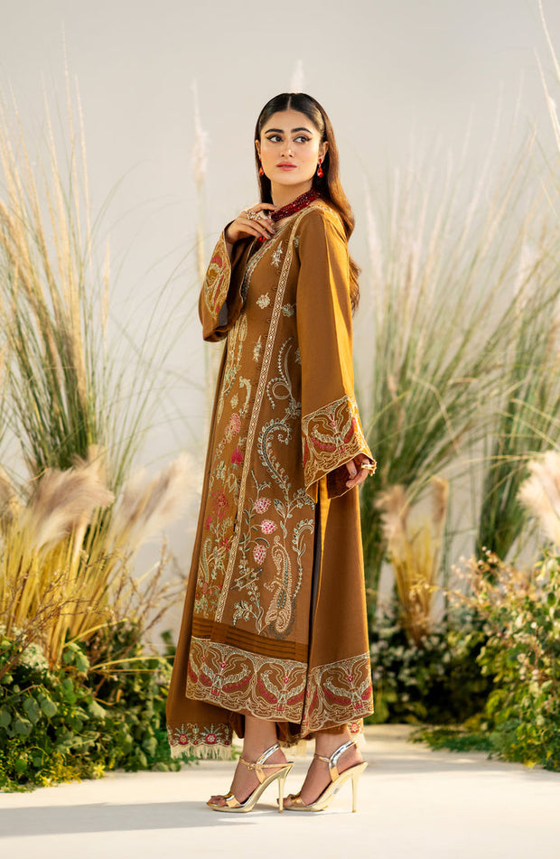 Buy Brown Elegant Pakistani Salwar Kameez Dupatta Embroidered Suit