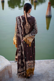 Buy Brown Heavily Embellished Pakistani Long Kameez Salwar Suit Dupatta