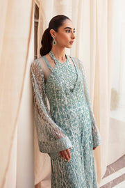 Buy Classic Aqua Blue Embroidered Pakistani Wedding Dress Gown Shirt 2023