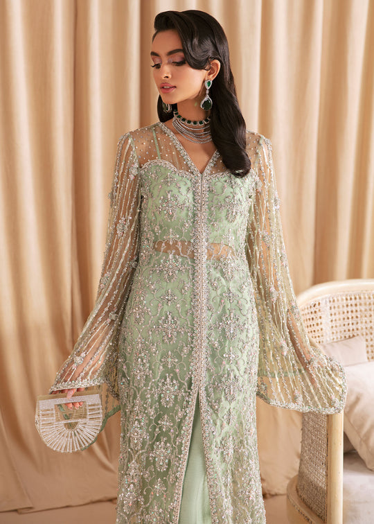 Classic Mint Green Silver Gown Pakistani Wedding Dress Nameera by Farooq Classic Mint Green Silver Gown Pakistani Wedding Dress Nameera by Farooq