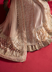 Buy Classic Nude Embroidered Gharara Kameez Style Pakistani Wedding Dress 2023