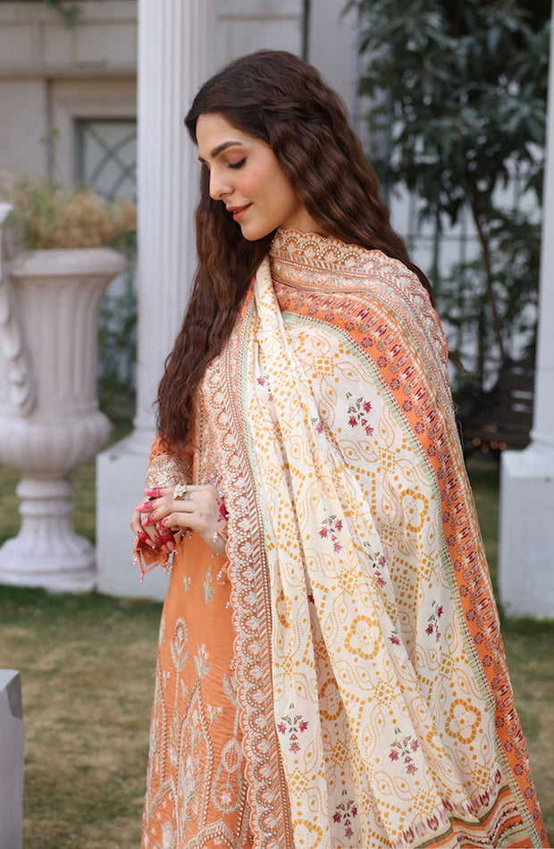 Buy Classic Orange Embroidered Pakistani Salwar Kameez Party Dress 2023