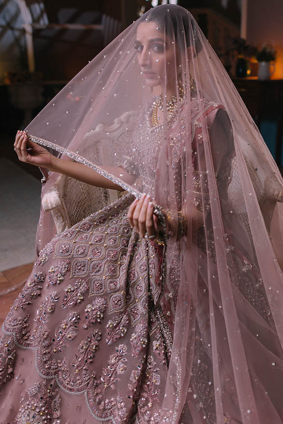 Buy Classic Pishwas Embroidered Pakistani Wedding Dress in Elegant Iris Color 2023