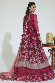 Buy Classic Plum Embellished Pakistani Wedding Dress in Gown Style Pishwas