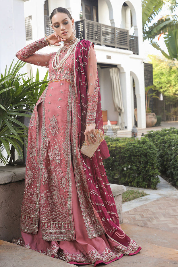 Buy Classic Rose Pink Kameez Sharara Embroidered Pakistani Wedding Dress