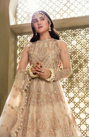 Buy Classic Silver Heavily Embellished Pakistani Wedding Dress in Pishwas Style