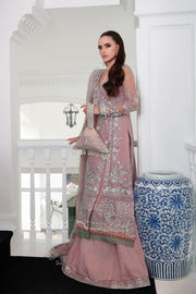 Buy Classic Tea Pink Embroidered Pakistani Wedding Wear Kameez Sharara