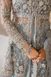 Buy Classic Turquoise Embroidered Pakistani Wedding Wear Kameez Sharara