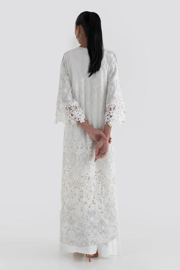 Buy Crystal White Embroidered Net Design Luxury Pakistani Party Dress