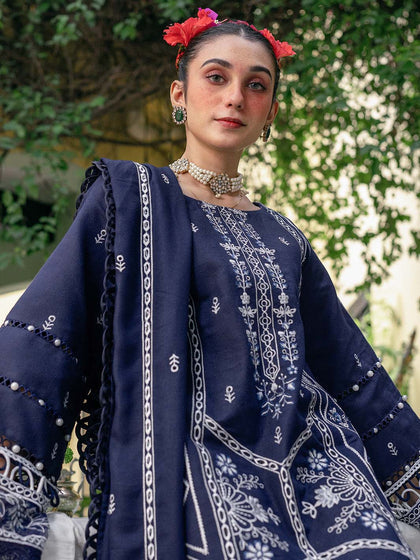 Buy Dark Blue Embroidered Long Pakistani Salwar Kameez Style Salwar Suit