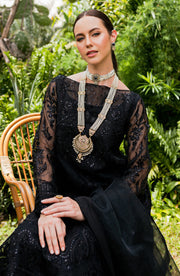 Buy Elegant Black Embroidered Chiffon Pakistani Salwar Kameez with Dupatta
