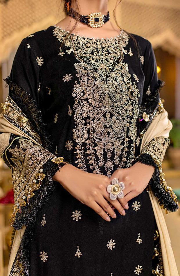 Buy Elegant Black Heavily Embroidered Pakistani Salwar Kameez Dupatta Suit