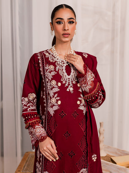 Buy Elegant Cherry Red Pakistani Salwar Kameez Embroidered Salwar Suit 2023
