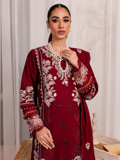 Elegant Red Pakistani Salwar Kameez Embroidered Suit – Nameera by