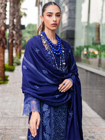 Buy Elegant Dark Blue Pakistani Salwar Kameez Embroidered Salwar Suit