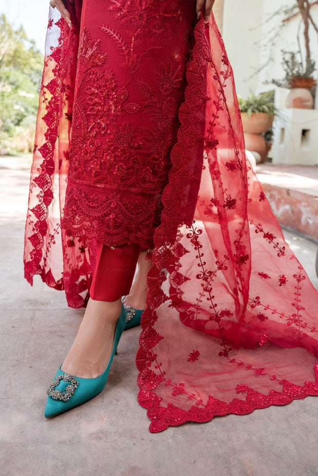 Buy Elegant Deep Red Embroidered Pakistani Salwar Kameez Dupatta Suit