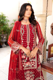 Buy Elegant Embroidered Cherry Red Pakistani Salwar Kameez Dupatta Suit 2023