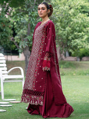 Elegant Embroidered Maroon Pakistani Salwar Kameez Dupatta Salwar Suit