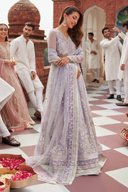 Buy Elegant Embroidered Pakistani Wedding Dress Pishwas Frock in Lilac Shade